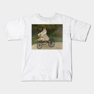 Jean Monet on His Hobby Horse by Claude Monet Kids T-Shirt